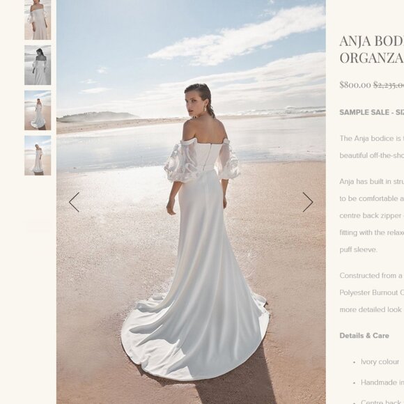 PREA JAMES BRIDAL Anja burnout organza bodice, 10. - Picture 3 of 16